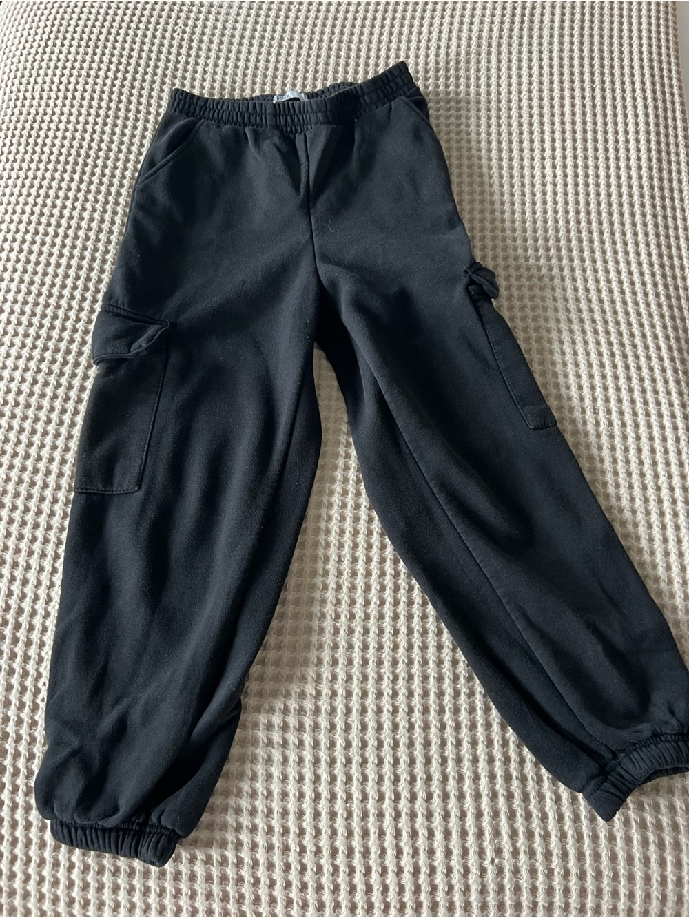 Black Cargo Jogger Pants - Elastic Waist